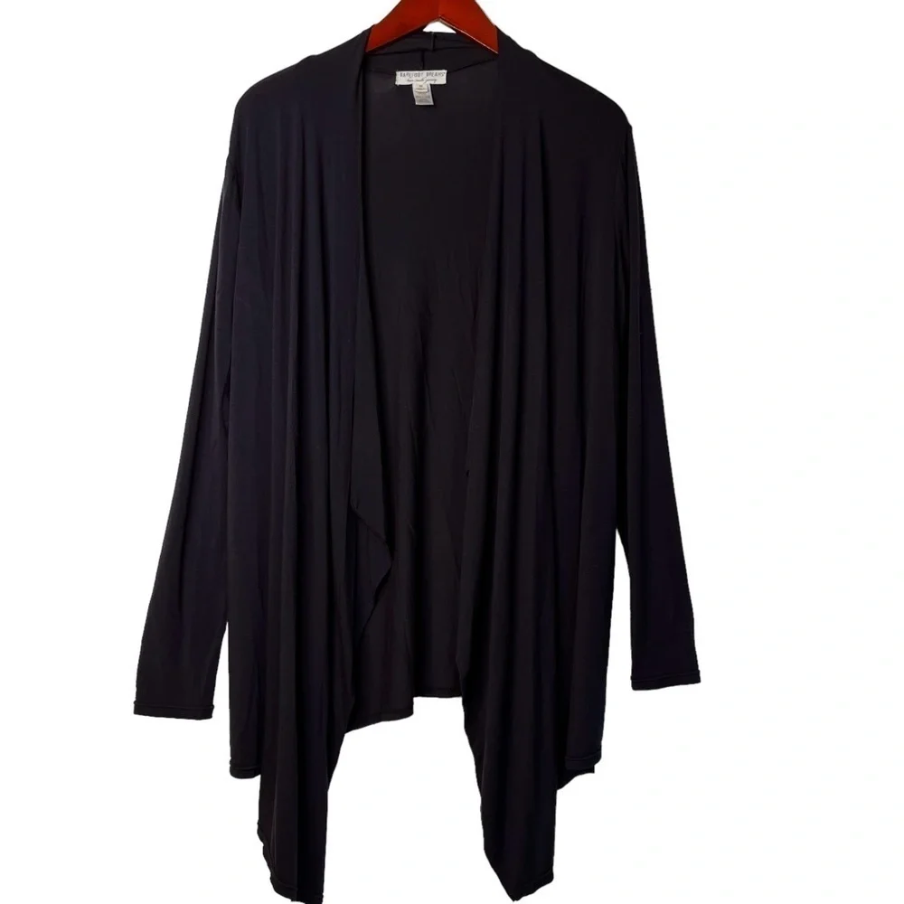 BAREFOOT DREAMS Jersey Knit Cardigan Wrap Sweater Size Medium in Black